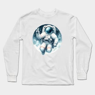 Astronaut Peace Sign Long Sleeve T-Shirt